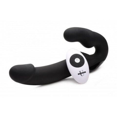 Женский страпон Urge Silicone Strapless Strap On With Remote, 24 см, черный