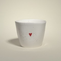 Стакан белый с сердечком, 220мл
