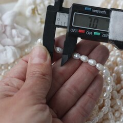 Жемчуг натуральный речной, рис, 5,7-7,2 мм, 1 нить, Ж024