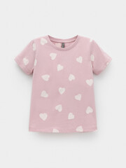 фуфайка  для девочки  КР 302326/розовый лед,сердечки к599