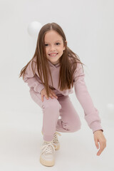 брюки  для девочки  КР 400590/розовый лед к407