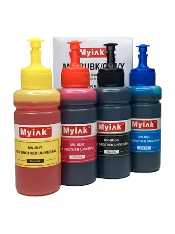 Чернила универсальные MyInk для Brother, водные (Dye), комплект 4 цвета по 100 мл