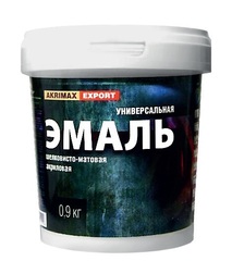 Эмаль акриловая шелковисто-матовая «AKRIMAX-EXPORT» 0.9кг (8шт/уп)