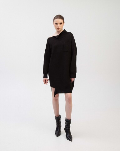 Платье-свитер черное