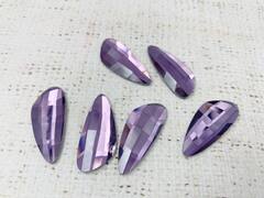 Стразы стекло клеевые, р. 3,1х1,4 см, сирень