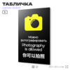 Табличка Можно фотографировать, на дверь и стену, информационная и мультиязычная (русский, английский, китайский), серия GLOBAL, 25х15 см, Айдентика Технолоджи