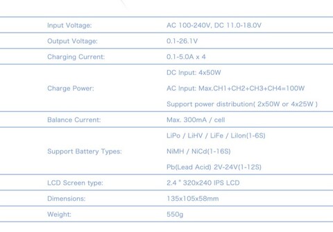 Зарядное устройство UltraPower UP9 AC 100W, DC 200W, 10A, 1-6S LiPo, 4 канала