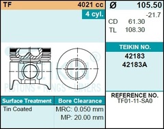 Поршень двигателя TEIKIN 42183A STD (4шт/упак)
