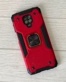 Противоударный чехол Strong Armour Case с кольцом для Xiaomi Redmi Note 9 Pro / Note 9S (Красный)