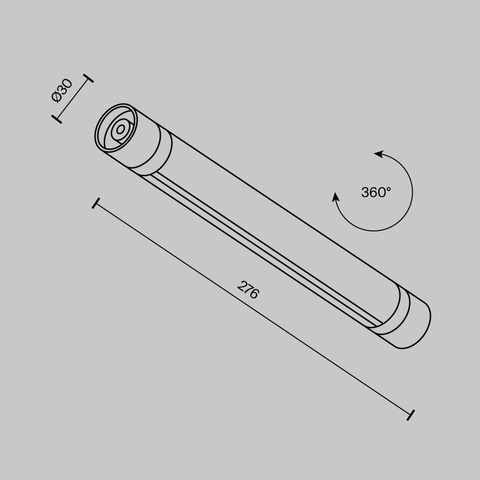 Шинопровод для системы Maytoni SHELF CA012-TRX-300-B 276мм