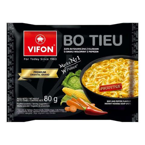 Лапша со вкусом говядины с перцем Vifon Bo Tien, 80 гр