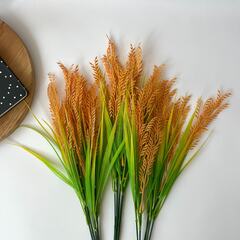 Колосья пшеницы, искусственная зелень, цвет желто-зеленый, букет 43 см, набор 3 букета.