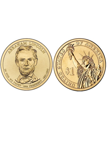 1 доллар 16-й президент США Авраам Линкольн 2010 год
