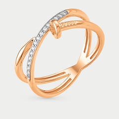 Кольцо из розового золота 585 пробы с фианитами для женщин (арт. К13214825)