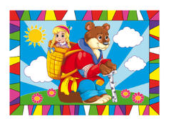 Гравюра А4 с цветным основанием в конверте. МАШЕНЬКА И МЕДВЕДЬ