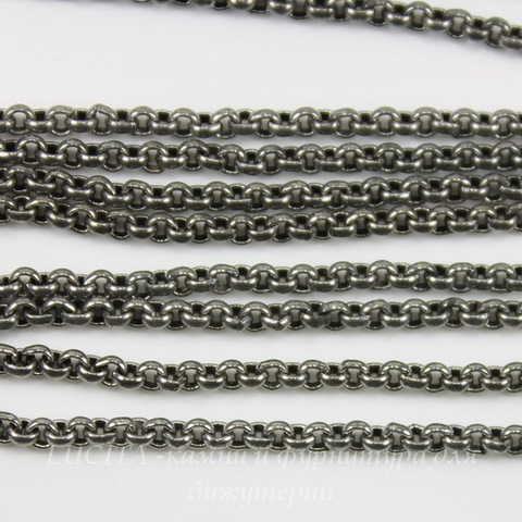 Винтажная цепь (звено 2 мм) (оксид серебра), 10 cм ()