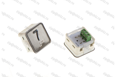 Кнопка (кнопочный модуль) KA302-D-R "7 этаж", квадратная, динамическая красная подсветка, Брайль