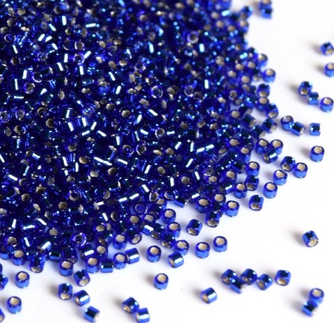 DB-0047 Бисер цилиндрический Миюки делика 11/0 /Miyuki delica 11/0 Silverlined Cobalt