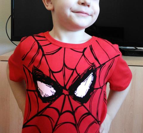 Человек паук футболка детская красная