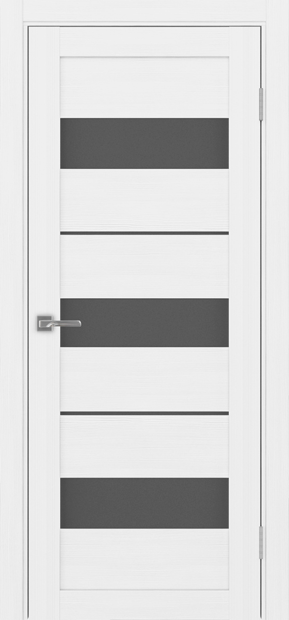 Дверь межкомнатная Оптима Порте Турин 526.122, цвет белый лед, экошпон, стекло графит