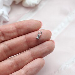 Концевик для шнура самозажимной, длина 9 мм, 2 шт, родий Б046