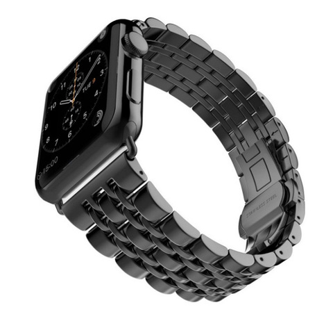 Металлический ремешок Metall 7-Bead 42 мм / 44 мм / 45 мм / 49 мм для Apple Watch (Черный)