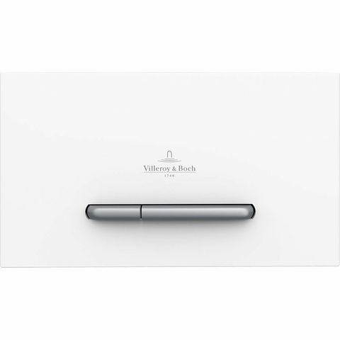 Villeroy&Boch ViConnect 922169N5 Клавиша смыва, Villeroy&Boch, ViConnect, для унитаза, ширина, мм-253, глубина, мм-66, высота, мм-145, тип смыва-двойной, тип управления-механический, материал-пластик, цвет-White Matt, клавиши в цвете хром матовый