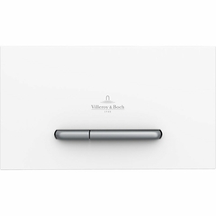 Villeroy&Boch ViConnect 922169N5 Клавиша смыва, Villeroy&Boch, ViConnect, для унитаза, ширина, мм-253, глубина, мм-66, высота, мм-145, тип смыва-двойной, тип управления-механический, материал-пластик, цвет-White Matt, клавиши в цвете хром матовый фото