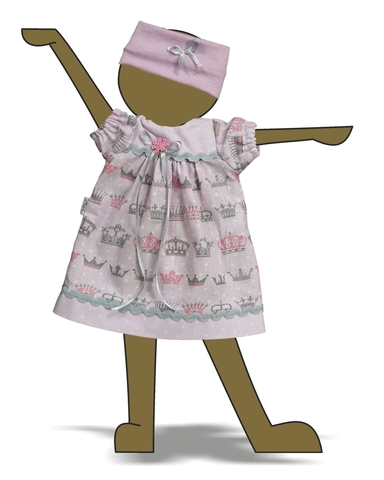Платье хлопковое - Демонстрационный образец. Одежда для кукол, пупсов и мягких игрушек.