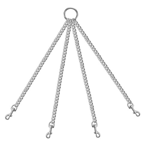 Четыре цепи серебристого цвета на кольце с карабинами - Джага-Джага BDSM 745-11 BX DD