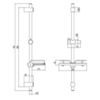 Lemark LM3775BL Штанга душевая с круглой мыльницей, высота 68 см, чёрный, блистер