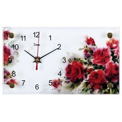 Часы 21 Bek настольные 1323-118  "Акварельные розы"