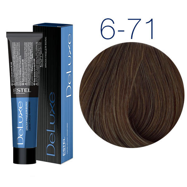 Крем-краска для волос Estel De Luxe 6/1 темно-русый пепельный, 60 мл
