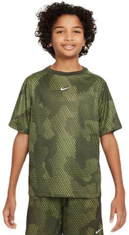 Детская теннисная футболка Nike Kids Dri-Fit Short-Sleeve Top - cargo khaki/white