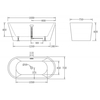 BelBagno BB71-1600-BIANCO Акриловая ванна с белым сливом, с переливом, BelBagno BB71-1600-BIANCO, 1600x750x600