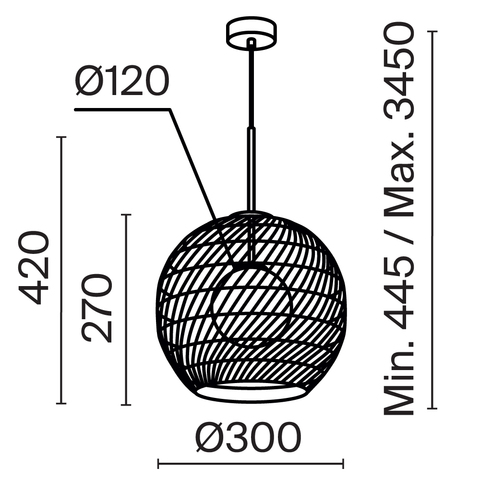 Подвесной светильник Maytoni CANE MOD204PL-01BG1