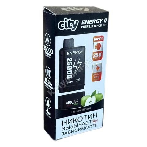City Energy II POD Kit - Кислое Яблоко 25000 затяжек