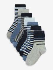 Носки хлопковые для мальчика Next 469-241, 7 шт., Синий, Серый
