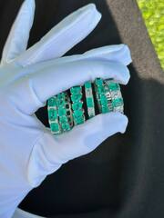 31946- Кольцо-дорожка из серебра с багетными цирконами цвет параиба