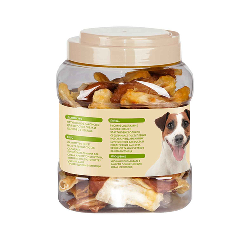 Лакомство Мнямс На каждый день для собак Кроличьи уши с куриным мясом 700 г