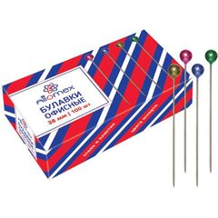 Булавки офисные 38мм сталь 100шт 4130300