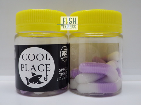 Форелевая силиконовая приманка COOL PLACE BUK FLOATING STRETCH цвет БЕЛЫЙ-БАБУШКИНО ПАЛЬТО- БЕЛЫЙ-БАБУШКИНО ПАЛЬТО (покрас шахматный) ( плавающая/ тянущаяся ) 65 мм/ 7 шт в банке.