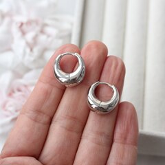 Швензы гладкие 19*7 мм с французским замком, родий, Ш112