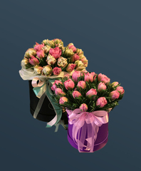 Букет в шляпной коробке Дуэт