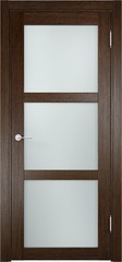 Межкомнатная дверь Баден 02 ДО / Цвет Дуб табак / Остекление "Сатинато" / Двери Верда