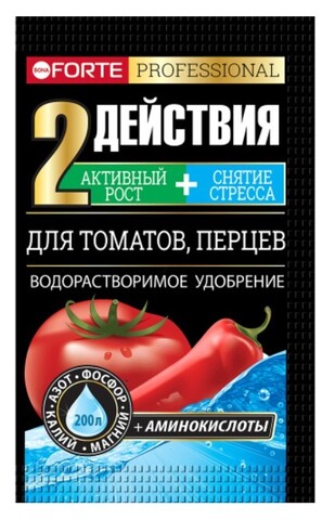 Удобрение для томатов и перцев водорастворимое с аминокислотами Bona Forte, 100 г