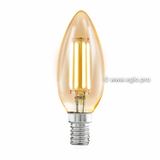 Лампа LED филаментная из стекла янтарного цвета Eglo AMBER LM-LED-E14 4W 220Lm 2200K C35 11557 1