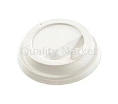 Крышка для стакана ПР-TLS-62 с отверстием для питья (белая) (100шт/упак)