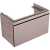 Шкафчик для раковины Geberit Citterio, с одним выдвижным ящиком: B=73.4см, H=55.4см, T=50.4см, бежевый / глянцевое стекло, светлый дуб / меламин, структура дерева