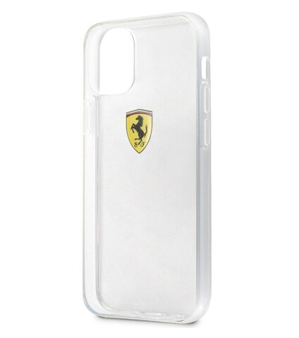 Силиконовый чехол Ferrari для iPhone 12 Mini (Прозрачный)